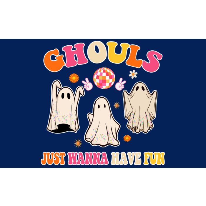 Ghouls Just Wanna Have Fun Halloween Groovy Ghost Bumper Sticker