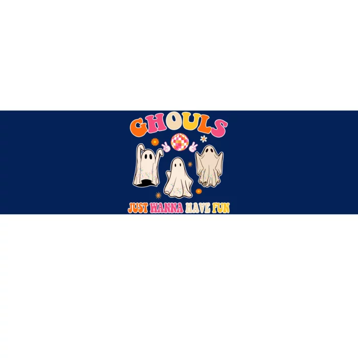 Ghouls Just Wanna Have Fun Halloween Groovy Ghost Bumper Sticker