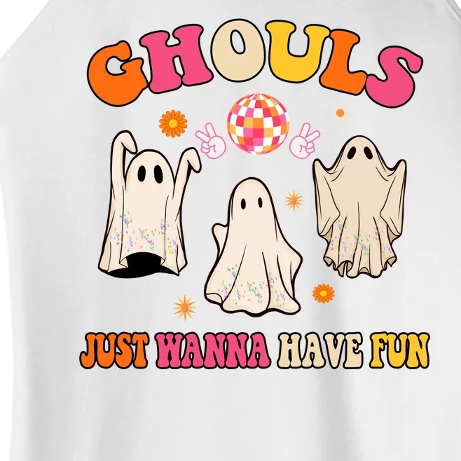 Ghouls Just Wanna Have Fun Halloween Groovy Ghost Women’s Perfect Tri Rocker Tank