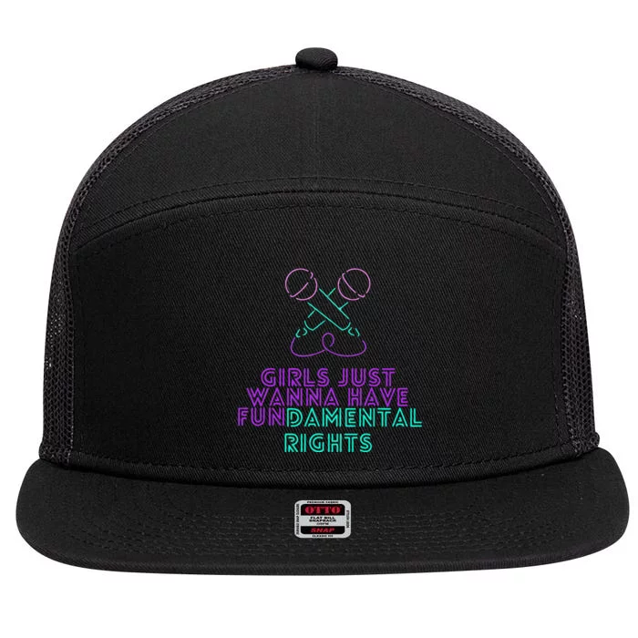 Girl Just Want To Have Fundamental Rights 7 Panel Mesh Trucker Snapback Hat