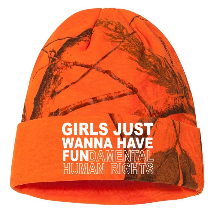 Girls Just Wanna Have Fundamental Human Rights Kati - 12in Camo Beanie