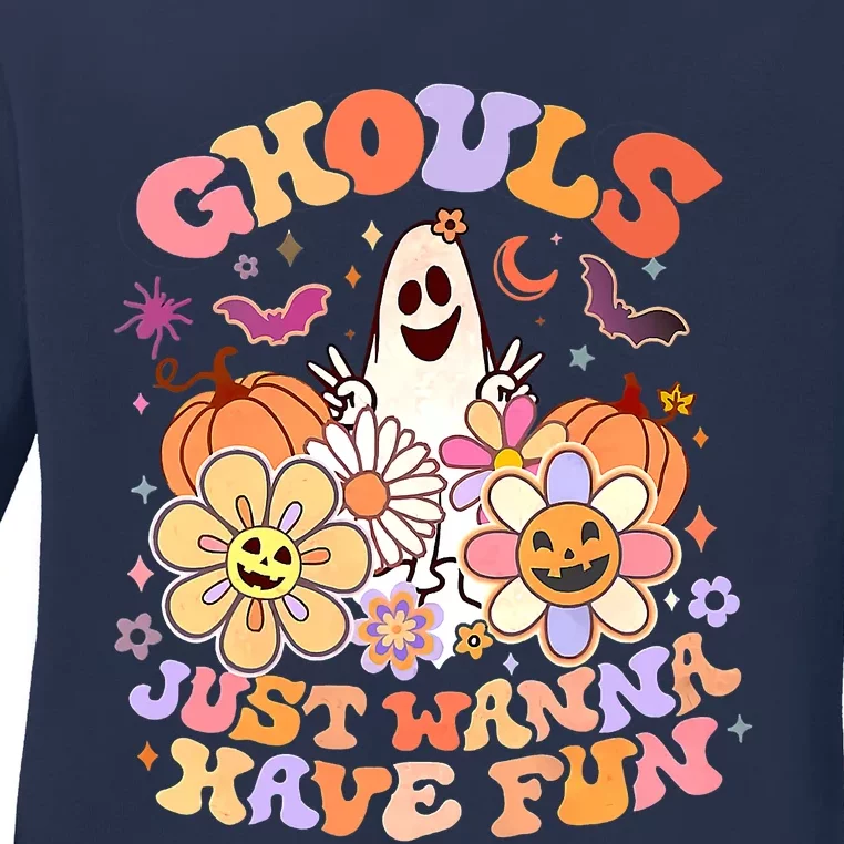 ghouls just wanna have fun Halloween Horror scary Movie fan Ladies Long Sleeve Shirt