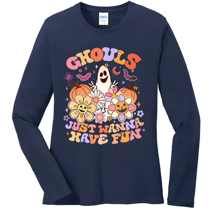 ghouls just wanna have fun Halloween Horror scary Movie fan Ladies Long Sleeve Shirt