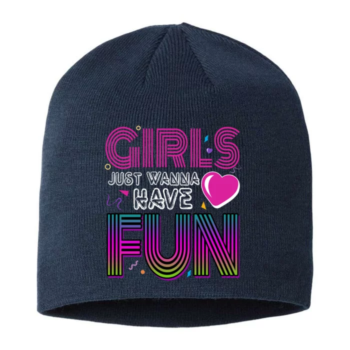 Girls Just Wanna Have Fun 80s Retro Party 8 1/2in Sustainable Knit Beanie