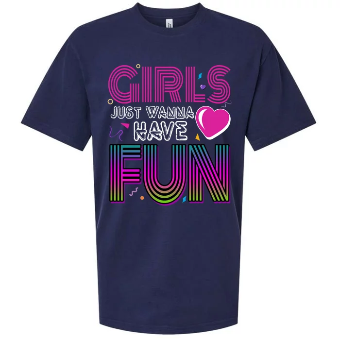 Girls Just Wanna Have Fun 80s Retro Party Sueded Cloud Jersey T-Shirt