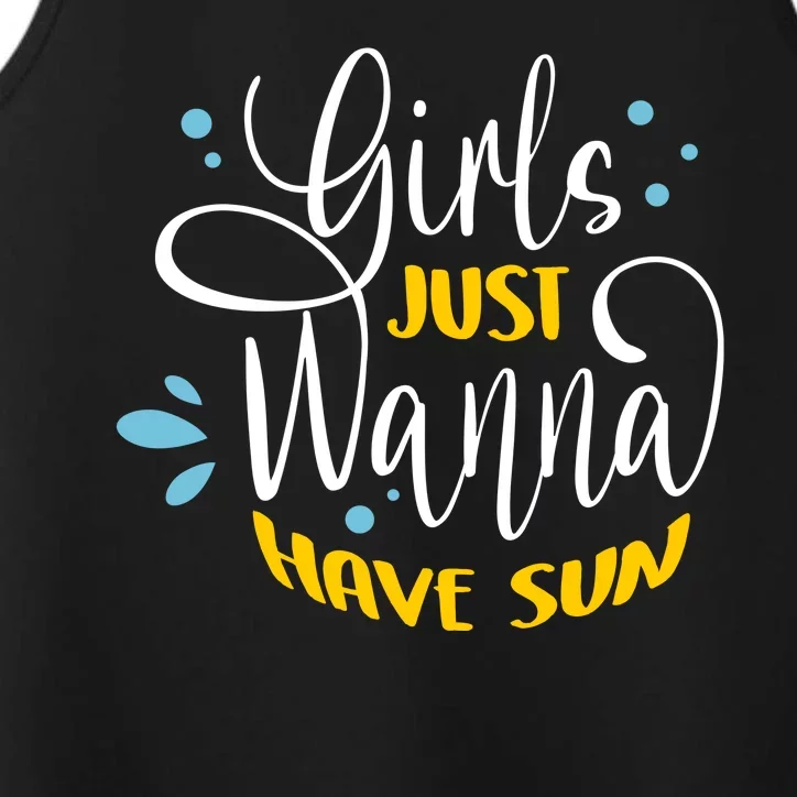 Girls Just Wanna Have Sun Summer Beach Life Performance Tank