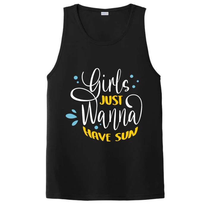 Girls Just Wanna Have Sun Summer Beach Life Performance Tank