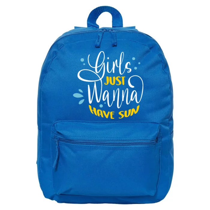 Girls Just Wanna Have Sun Summer Beach Life 16 in Basic Backpack