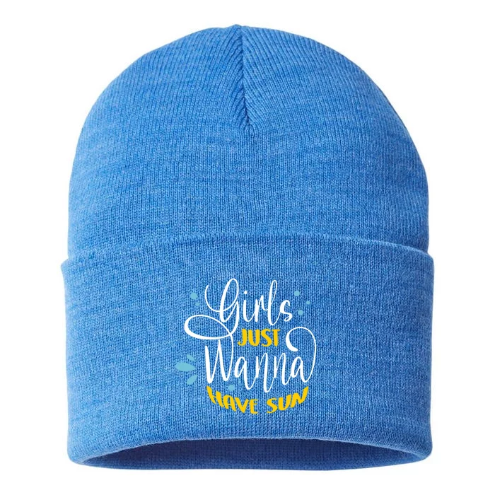 Girls Just Wanna Have Sun Summer Beach Life Sustainable Knit Beanie