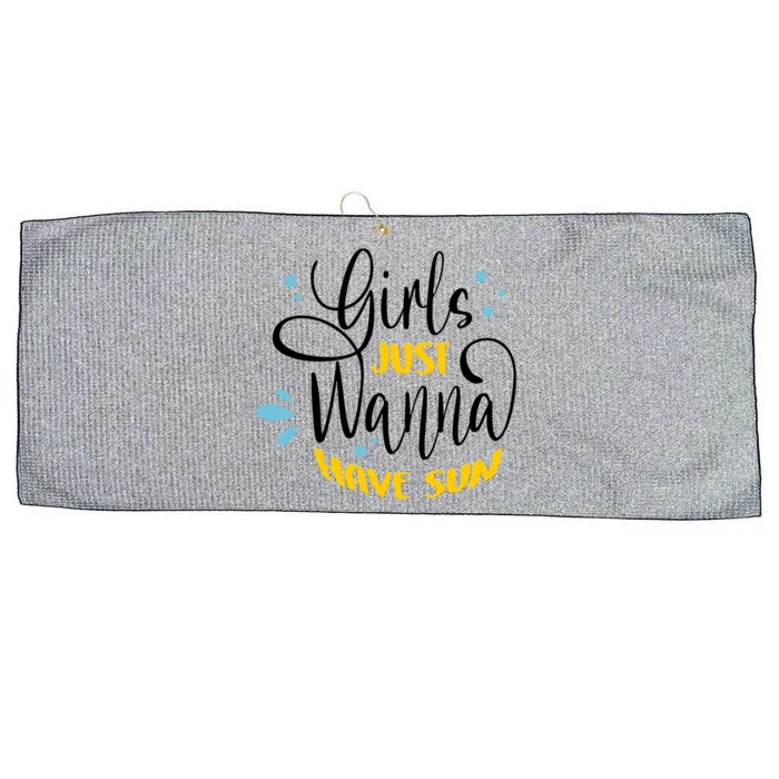 Girls Just Wanna Have Sun Summer Beach Life Large Microfiber Waffle Golf Towel