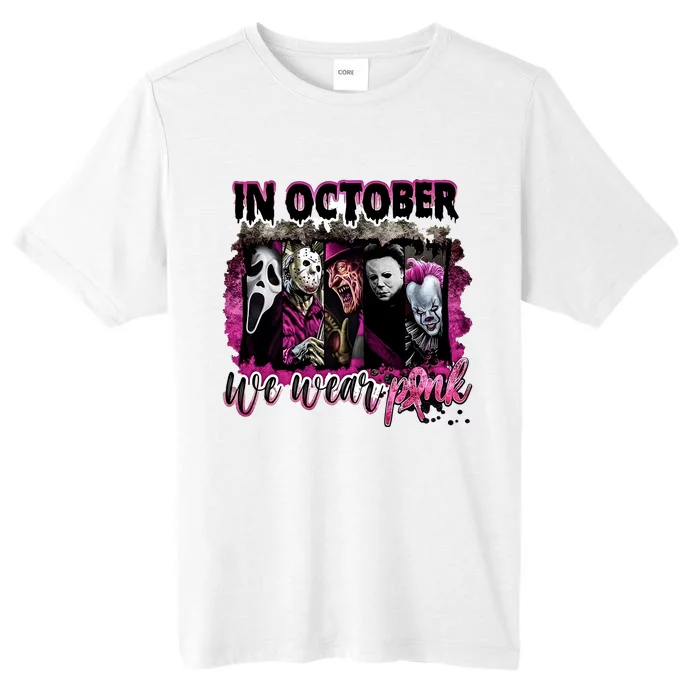 Ghostface Jason We Wear Pink In October Halloween ChromaSoft Performance T-Shirt