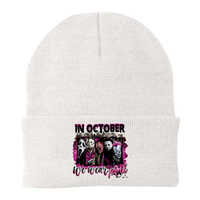 Ghostface Jason We Wear Pink In October Halloween Knit Cap Winter Beanie