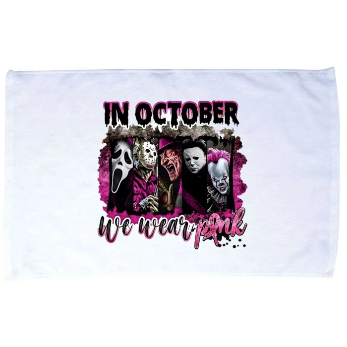 Ghostface Jason We Wear Pink In October Halloween Microfiber Hand Towel