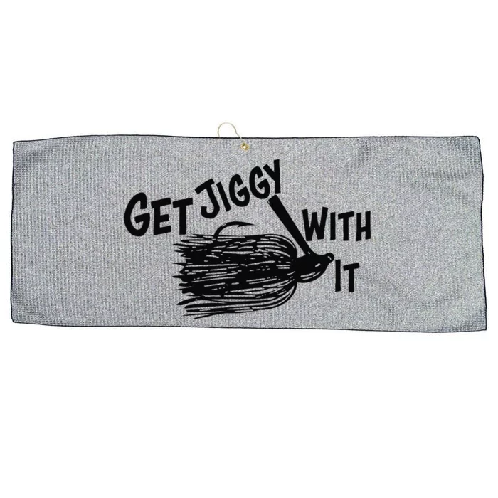 Get Jiggy With It Funny Bass Fishing Lure Large Microfiber Waffle Golf Towel