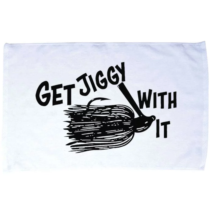 Get Jiggy With It Funny Bass Fishing Lure Microfiber Hand Towel