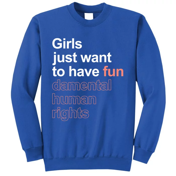 Girls Just Want To Have Funmeaningful Giftdamental Human Rights Feminist Gift Tall Sweatshirt