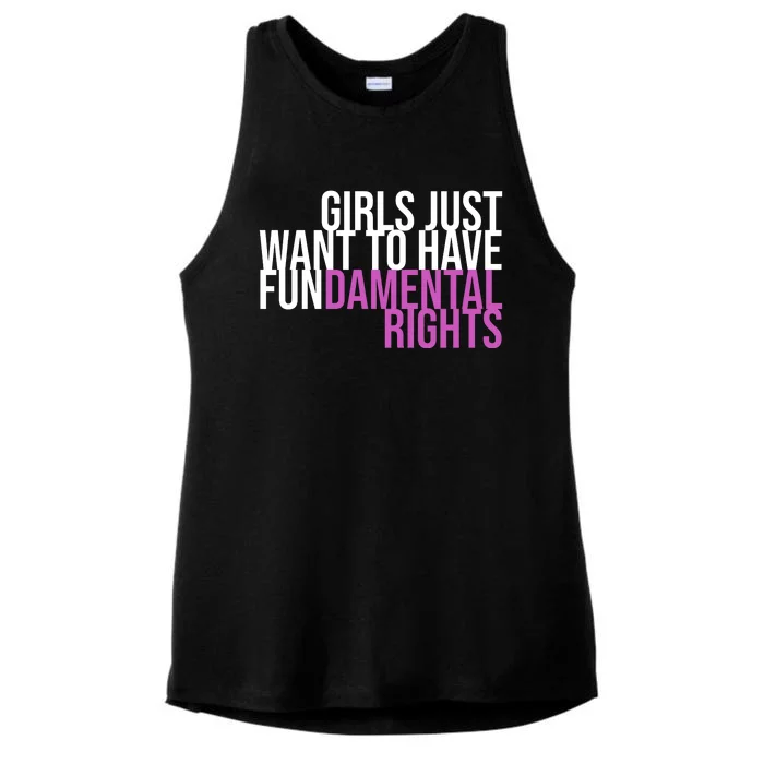 Girls Just Wanna Have Fundamental Rights Feminist Ladies Tri-Blend Wicking Tank