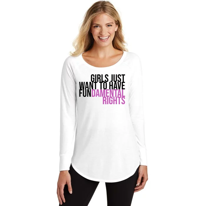 Girls Just Wanna Have Fundamental Rights Feminist Women's Perfect Tri Tunic Long Sleeve Shirt