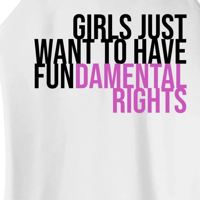 Girls Just Wanna Have Fundamental Rights Feminist Women’s Perfect Tri Rocker Tank