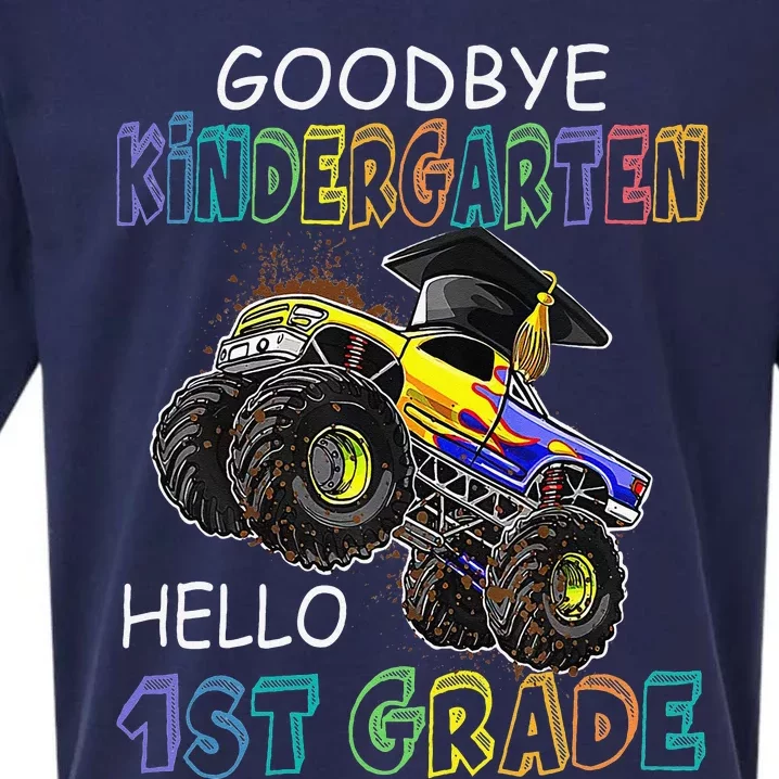 Goodbye Kindergarten 1st Grade Monster Truck Graduation Sueded Cloud Jersey T-Shirt