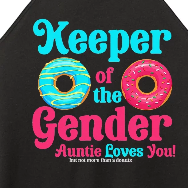 Gender Keeper Auntie funny Donuts Lover Gender Reveal Idea Women’s Perfect Tri Rocker Tank