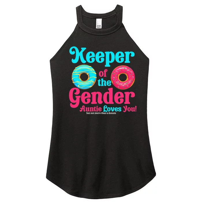 Gender Keeper Auntie funny Donuts Lover Gender Reveal Idea Women’s Perfect Tri Rocker Tank