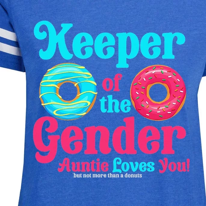 Gender Keeper Auntie funny Donuts Lover Gender Reveal Idea Enza Ladies Jersey Football T-Shirt