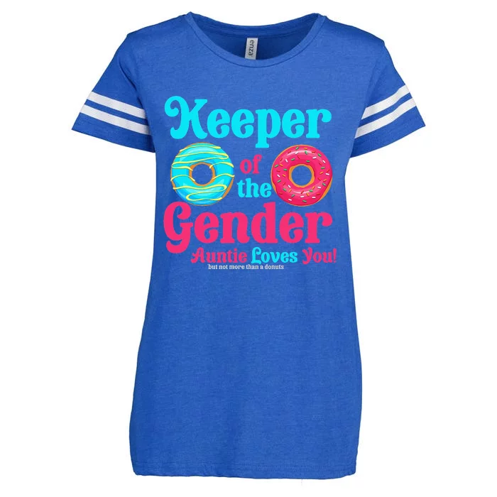 Gender Keeper Auntie funny Donuts Lover Gender Reveal Idea Enza Ladies Jersey Football T-Shirt