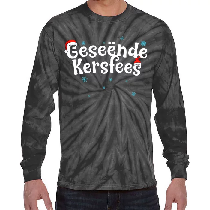 Geseende Kersfees Afrikaans Christmas Tie-Dye Long Sleeve Shirt