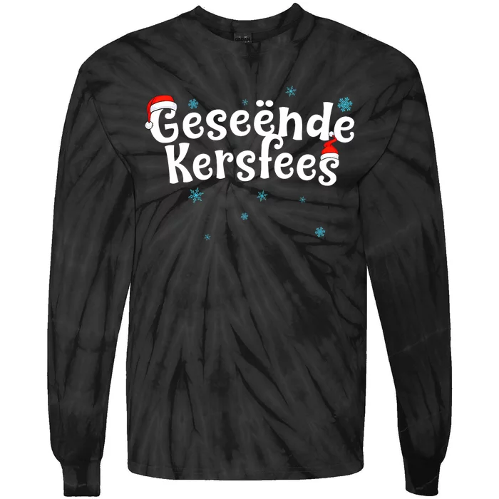 Geseende Kersfees Afrikaans Christmas Tie-Dye Long Sleeve Shirt