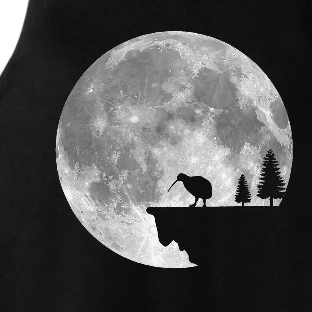 Great Kiwi Bird Moon Design Nature Kiwis Ladies Tri-Blend Wicking Tank