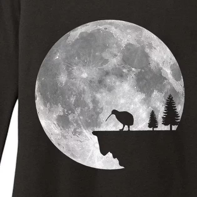 Great Kiwi Bird Moon Design Nature Kiwis Womens CVC Long Sleeve Shirt