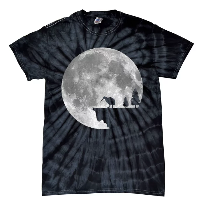 Great Kiwi Bird Moon Design Nature Kiwis Tie-Dye T-Shirt