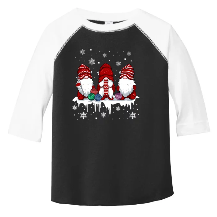 Gnome Knit Balls Christmas Pajama Winter Crochet Knitting Toddler Fine Jersey T-Shirt