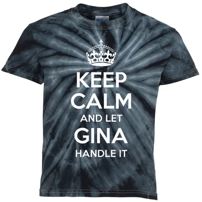 Gina Keep Calm Personalized Name Funny Birthday Kids Tie-Dye T-Shirt