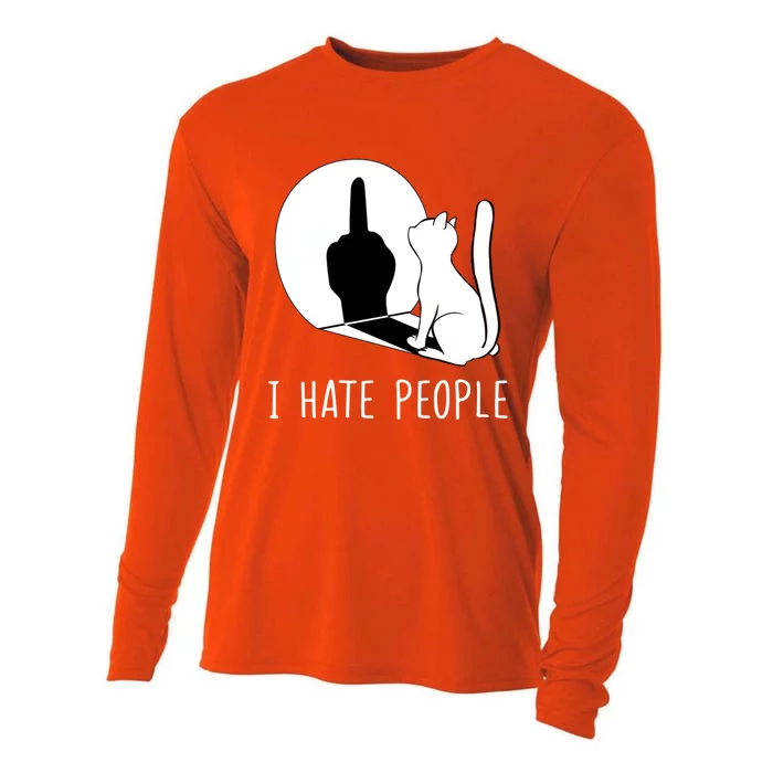 Grumpy Kitten Cats I DonT Like People Cat I Hate People Cat Gift Cooling Performance Long Sleeve Crew