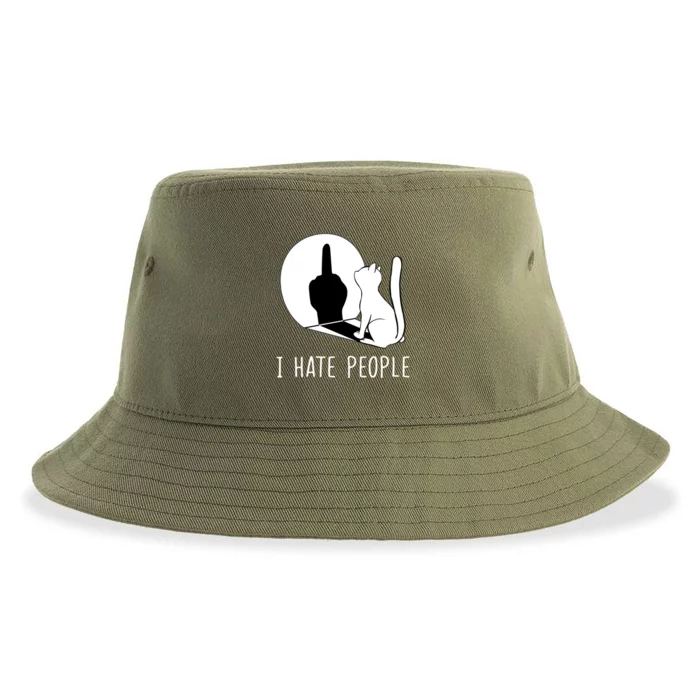 Grumpy Kitten Cats I DonT Like People Cat I Hate People Cat Gift Sustainable Bucket Hat