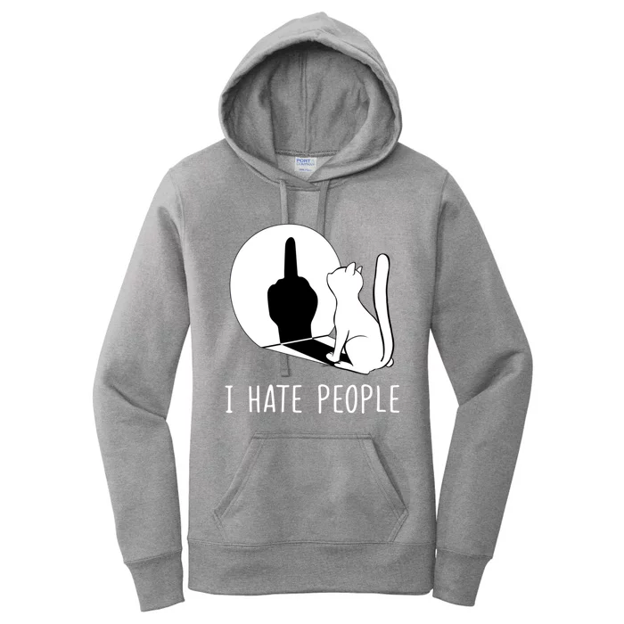 Grumpy Kitten Cats I DonT Like People Cat I Hate People Cat Gift Women's Pullover Hoodie