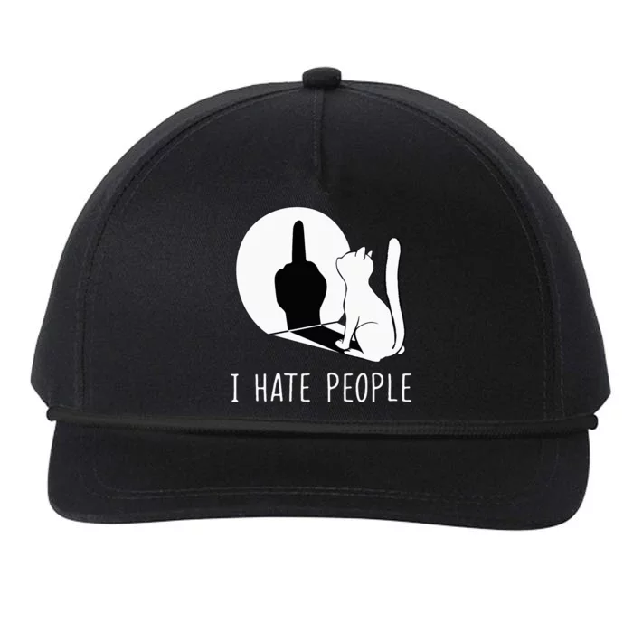 Grumpy Kitten Cats I Dont Like People Cat Snapback Five-Panel Rope Hat