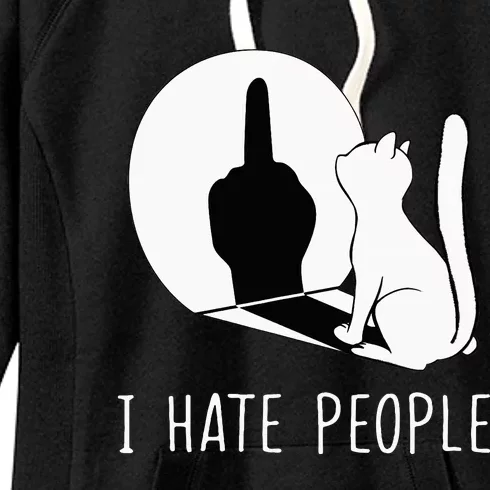 Grumpy Kitten Cats I Dont Like People Cat Women's Fleece Hoodie