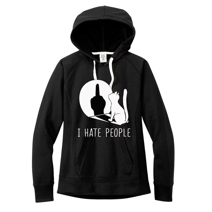 Grumpy Kitten Cats I Dont Like People Cat Women's Fleece Hoodie