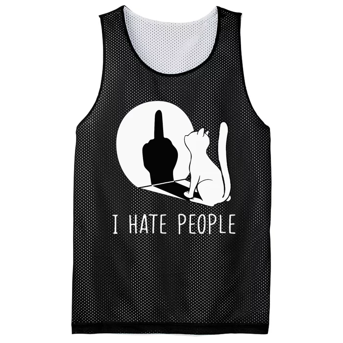 Grumpy Kitten Cats I Dont Like People Cat Mesh Reversible Basketball Jersey Tank