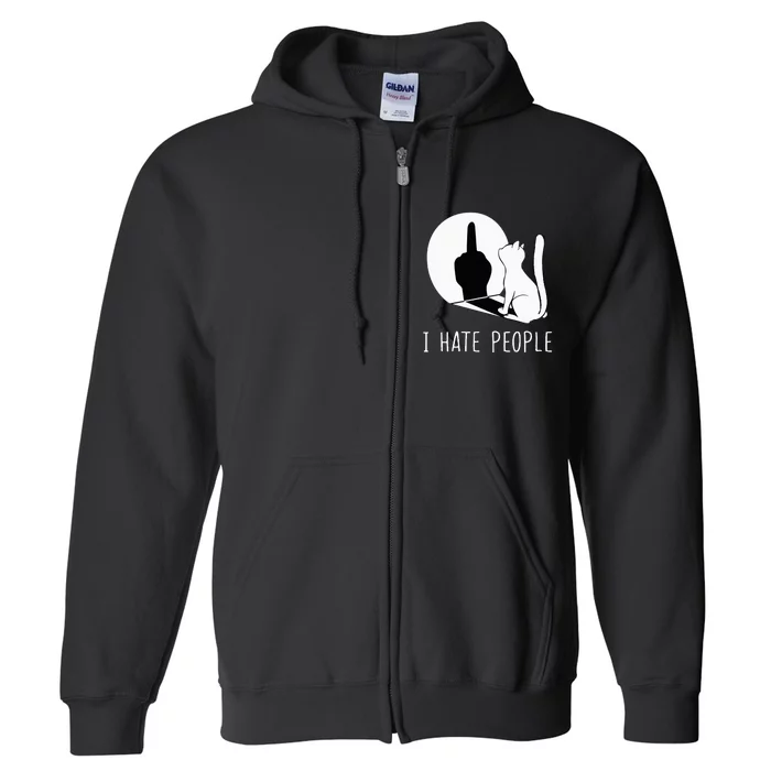 Grumpy Kitten Cats I Dont Like People Cat Full Zip Hoodie