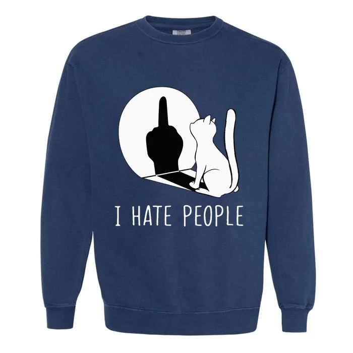 Grumpy Kitten Cats I Dont Like People Cat Garment-Dyed Sweatshirt