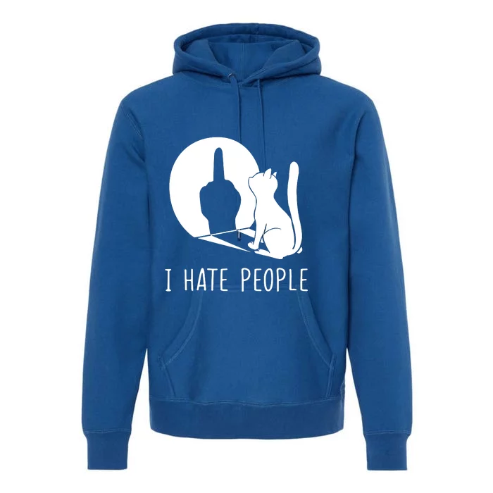 Grumpy Kitten Cats I Dont Like People Cat I Hate People Cat Premium Hoodie