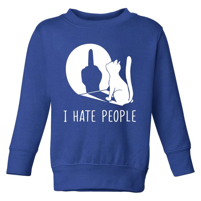 Grumpy Kitten Cats I Dont Like People Cat I Hate People Cat Toddler Sweatshirt