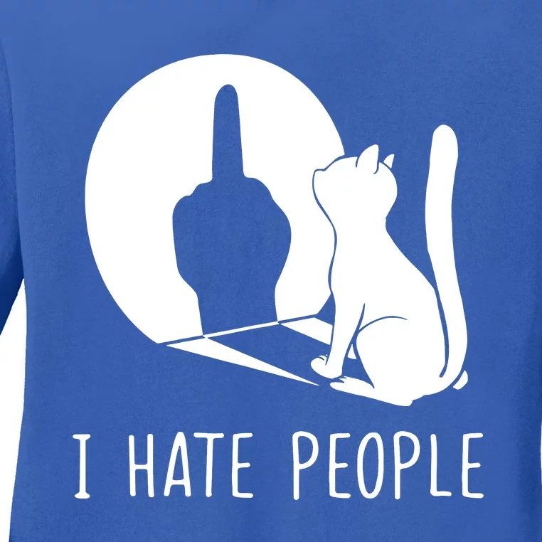 Grumpy Kitten Cats I Dont Like People Cat I Hate People Cat Ladies Long Sleeve Shirt