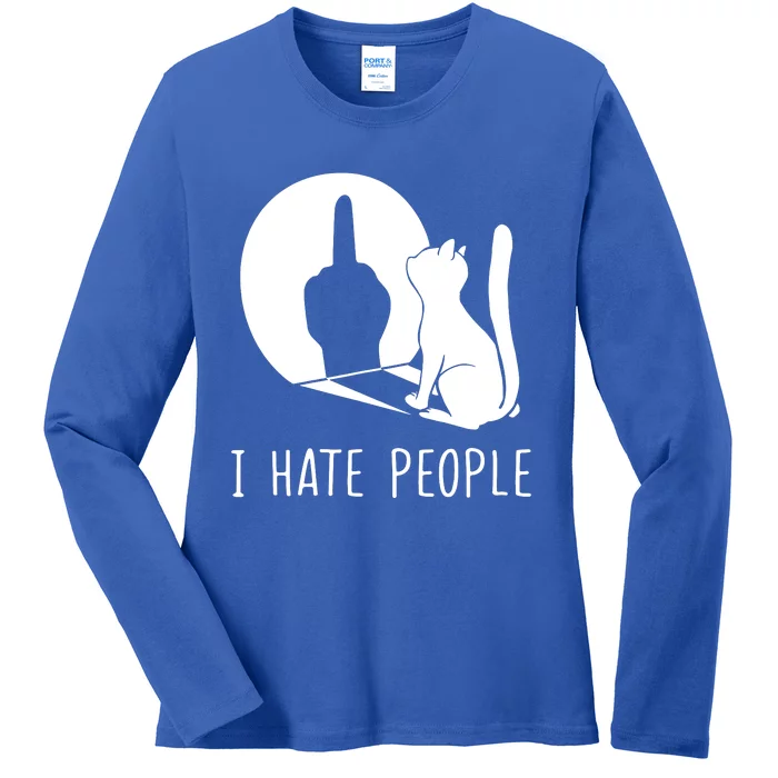 Grumpy Kitten Cats I Dont Like People Cat I Hate People Cat Ladies Long Sleeve Shirt