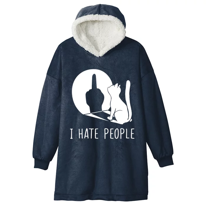 Grumpy Kitten Cats I Dont Like People Cat I Hate People Cat Hooded Wearable Blanket