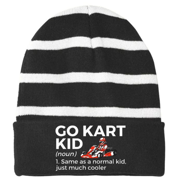 Go Kart Definition Go Kart Racing Striped Beanie with Solid Band